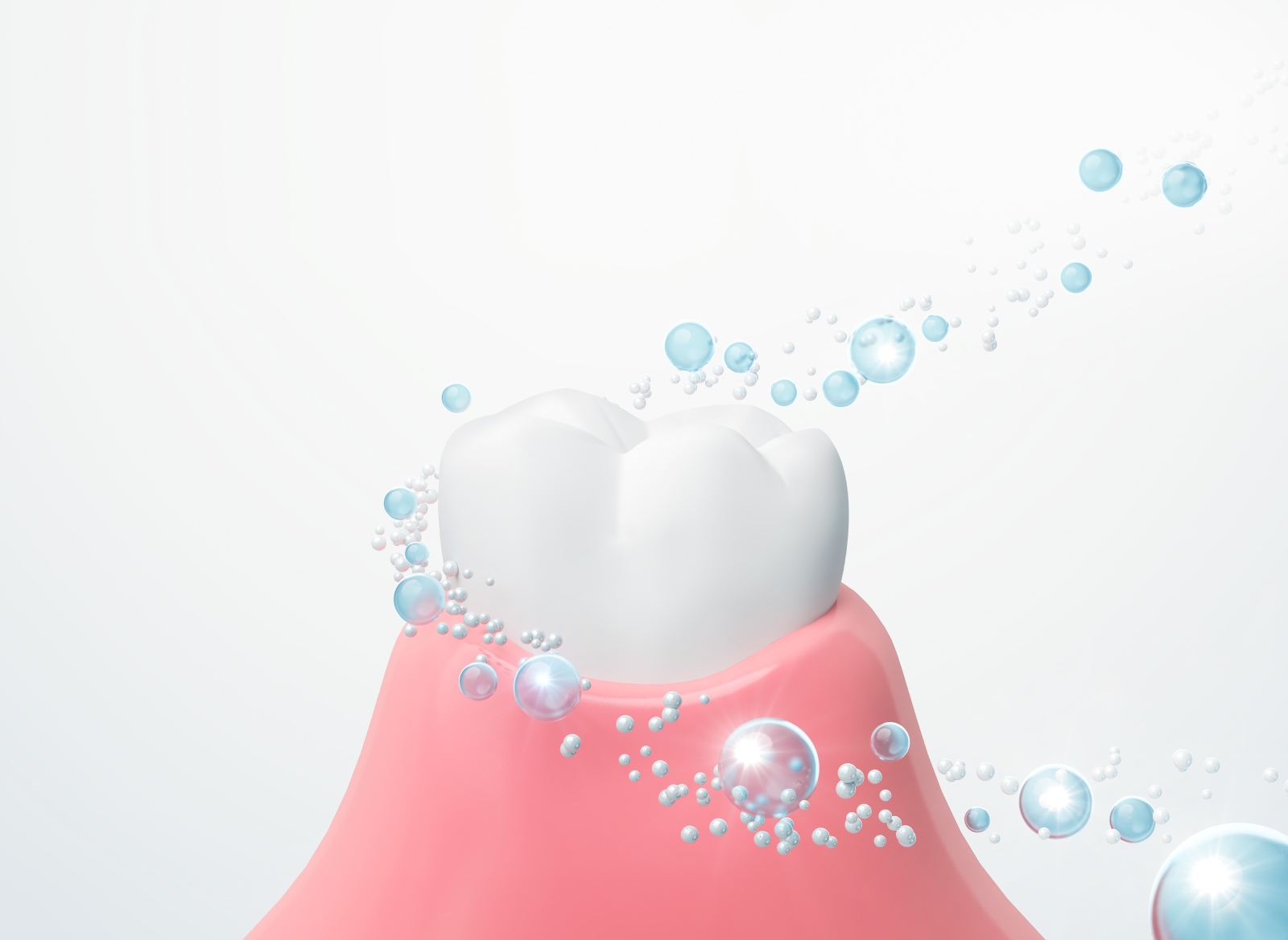 Healthy Gums Teeth Fluoride Liquid Bubble